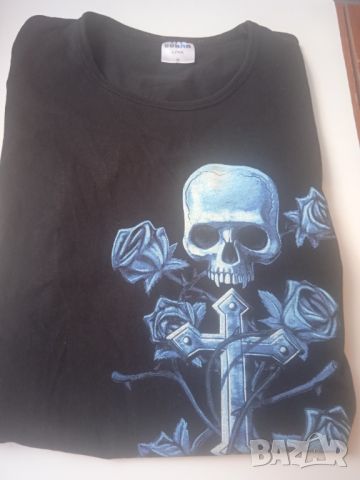 Metal / Gothic / Skull  Дамска Метъл / Готик тениска череп, кръст, снимка 1 - Тениски - 46175847