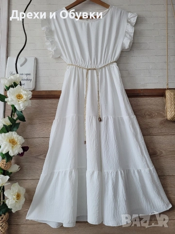 Бяла лятна рокля , снимка 3 - Рокли - 54157972