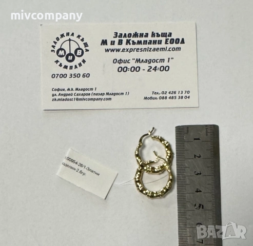 Златни обеци 2.60гр., снимка 4 - Обеци - 54027779