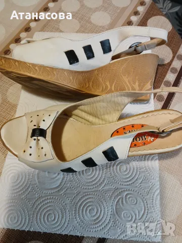 Дамски сандали на платформа- естествена кожа, снимка 3 - Дамски елегантни обувки - 49928961