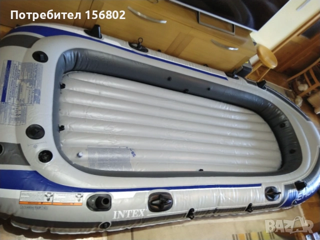 Надуваема лодка Intex Excursion 5 за рафтинг, разходка и риболов, снимка 3 - Такъми - 53305615
