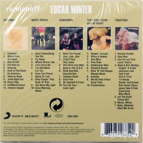 Edgar Winter – Original Album Classics / 5CD Box Set, снимка 2 - CD дискове - 45108686