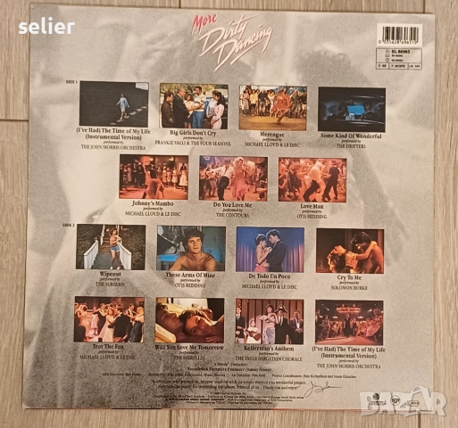 Плоча с музиката от филма "Мръсни Танци"с Патрик Суейзи:  More Dirty Dancing Издание 🇩🇪 GERMANY 19, снимка 2 - Грамофонни плочи - 52674420
