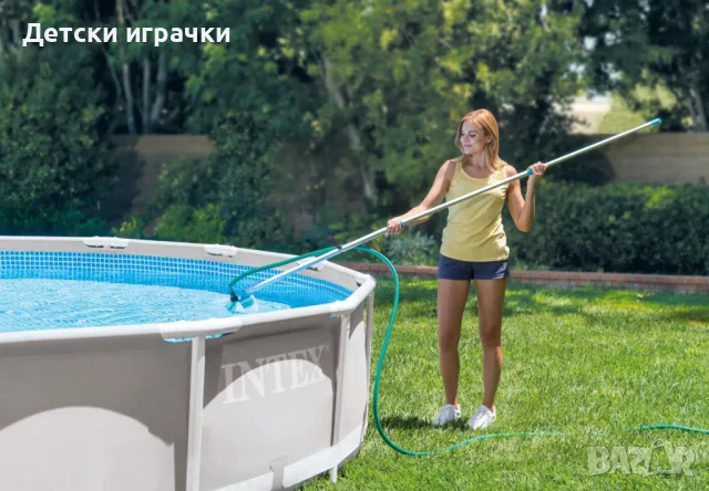 Комплект за почистване на басейн Intex, 239 см телескопичен прът, PVC