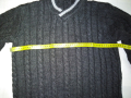 Нов мъжки пуловер едра плетка S размер, снимка 3