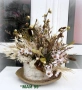 Сухи и изкуствени цветя на кръг от бреза, снимка 4