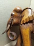 Стар Голям Ръчно Изработен Дървен Слон., снимка 9