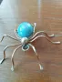 Индианска винтидж брошка с насекомо паяк с игла от стерлингов тюркоаз от Navajo , снимка 3