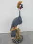 Сив кралски жерав статуетка 83см-5кг/голяма италианска порцеланова фигура на птица, снимка 3
