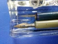 Стара стъклена мастилница + две писалки, снимка 8