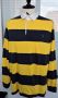 Polo Ralph Lauren Vintage 90’s Pique Rugby Shirt Men’s Yellow/Blue Striped XL, снимка 1