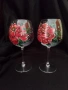 Ръчно рисувани чаши за вино – комплект 2 бр. | подарък | арт чаши, снимка 1