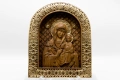 Релефна икона на Дева Мария с Младенеца – позлатена, от дъб, снимка 1