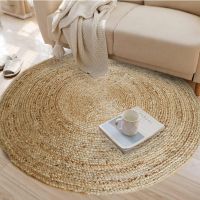 Кръгъл килим от юта 150см Бохо стил Естествени растителни влакна, снимка 4 - Килими - 45450187