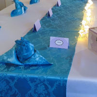Декорация за маса - хангъли и т-шлайфери в тюркоазено синьо, снимка 5 - Покривки за маси - 44949976
