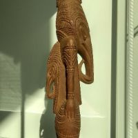 Шаманска дърворезба от Перу с богата орнаментика. , снимка 12 - Статуетки - 45304485
