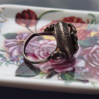 Възрожденски сребърен пръстен филигран, снимка 2 - Други ценни предмети - 45381903