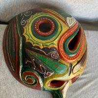 дървена маска рисувана , снимка 4 - Статуетки - 45268260