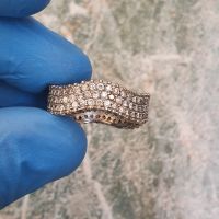 Сребърен пръстен Халка с циркони, снимка 8 - Пръстени - 45729455