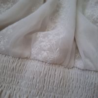 дамска бяла блуза дантела и шифон, снимка 3 - Блузи с дълъг ръкав и пуловери - 45207454