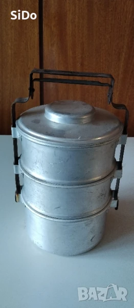 Носилка за храна от 3 съда един в-у друг с удобна дръжка , снимка 1