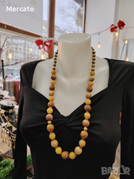 Гердан с дървени мъниста АРТ №116, снимка 1