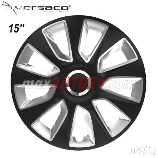 Тасове за джанти 15'' Versaco Stratos RC Black/Silver, снимка 1