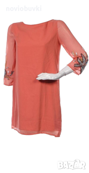 ❤️FRACOMINA НОВА Дамска рокля с камъни - корал - S, снимка 1