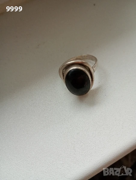 Дамски сребърен пръстен с оникс , снимка 1