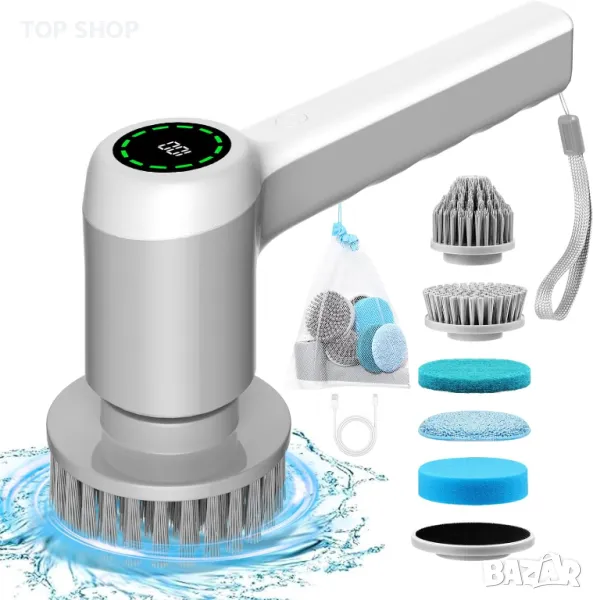 Електрическа почистваща четка GRUTTI, безжична центрофуга с 5 глави на четка, с 2 скорости, снимка 1