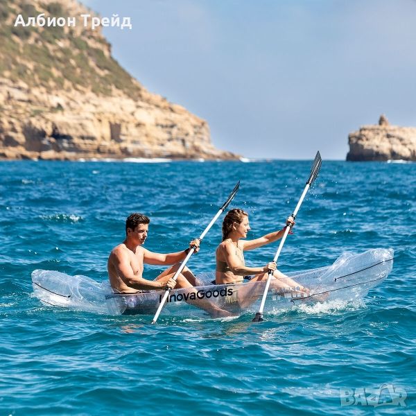 🌊🚣‍♂️ Прозрачен Надуваем Каяк с Аксесоари Paros Innovagoods - 312 cm, 2 Места 🚣‍♀️🌊, снимка 1