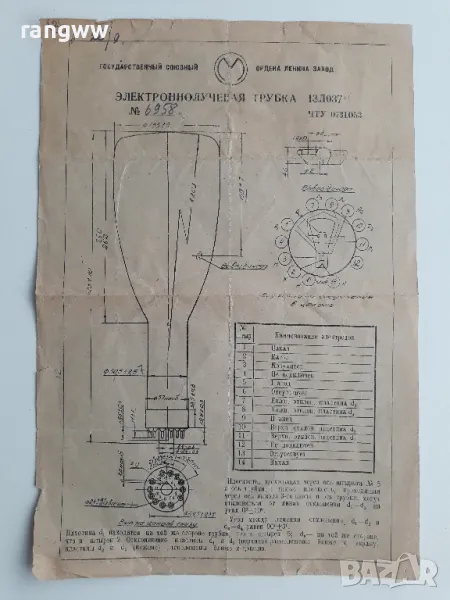 Електронна лъчева тръба 13ЛО37И, снимка 1