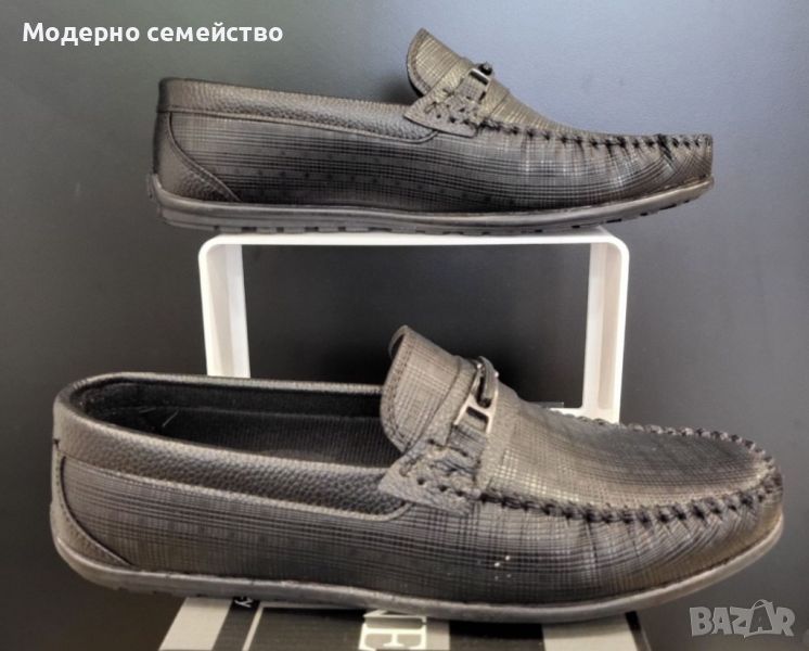Мъжки официални обувки мокасини в черно , снимка 1
