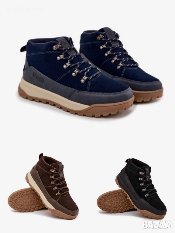 Мъжки зимни боти Big Star от естествена велурена кожа, 3цвята , снимка 1