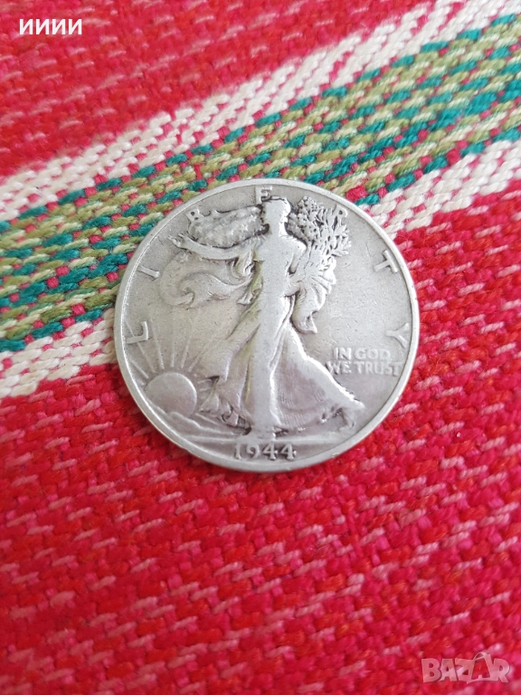 Сребърна монета халф долар 1944, снимка 1