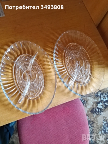Стъклено плато за четири предястия , снимка 1