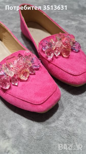 Дамски обувки мокасини с кристали, снимка 1