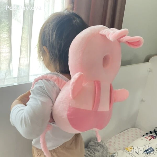 Протектор за гръбче и глава розово зайче, снимка 1