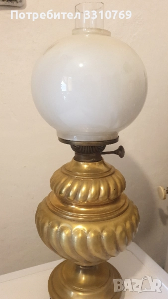 Рядка антикварна находка -красива австрийска месингова газена лампа. , снимка 1