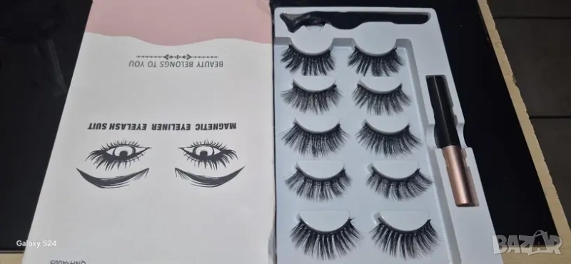   5 чифта магнитни изкуствени мигли с очна линия , снимка 1