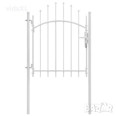 vidaXL Градинска порта, стомана, 1x1,75 м, бяла(SKU:143064, снимка 1