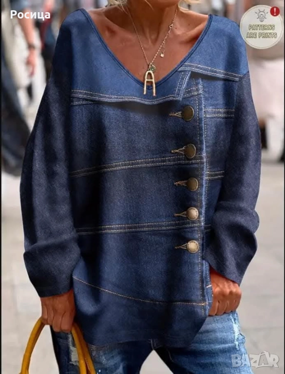 Дамска блуза с дълъг ръкав размер 2ХЛ има разтегливост гръдна обиколка до 121 см в свободно състояни, снимка 1