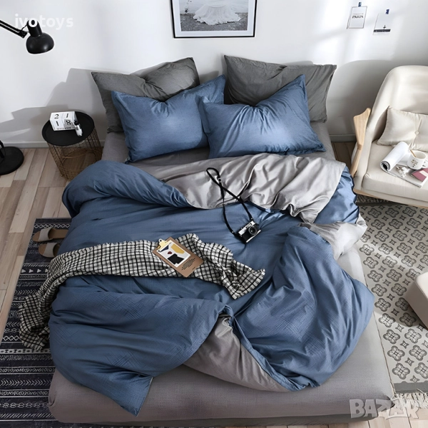 Двулицево спално бельо с два горни плика, 7 части - Код WS18379, снимка 1