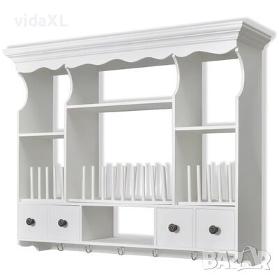 vidaXL Дървен стенен кухненски шкаф, бял(SKU:241372, снимка 1