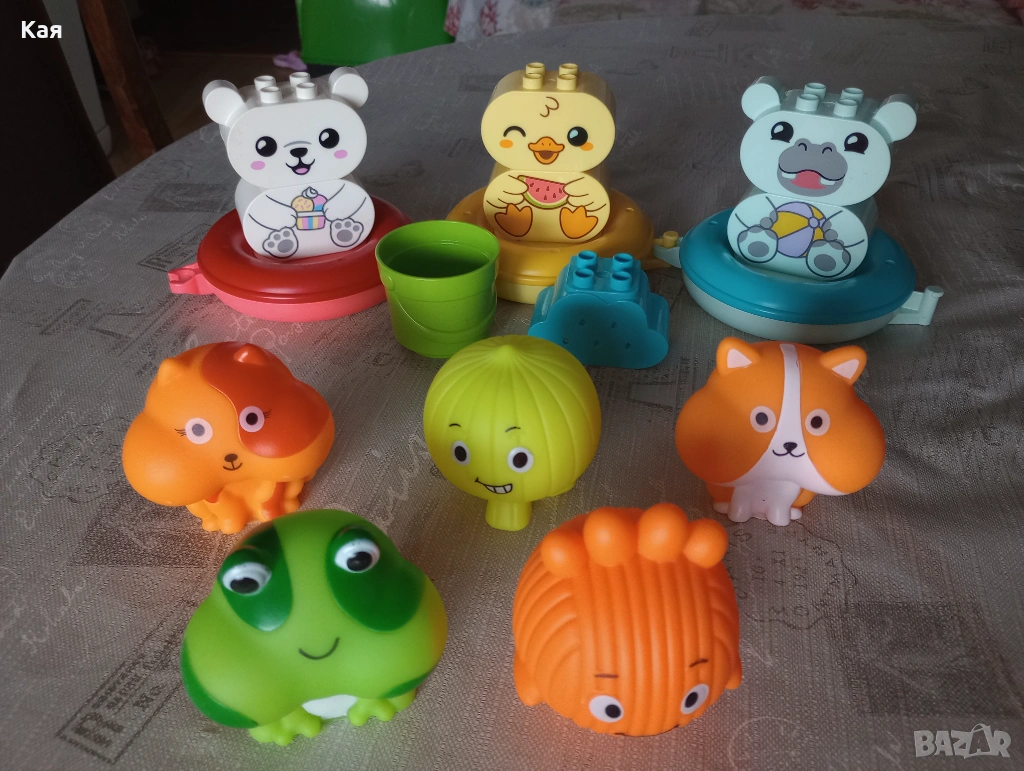 Комплект играчки за баня lego duplo + гумени, снимка 1