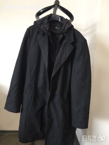 Мъжко палто със сваляща се качулка, размер M, снимка 1