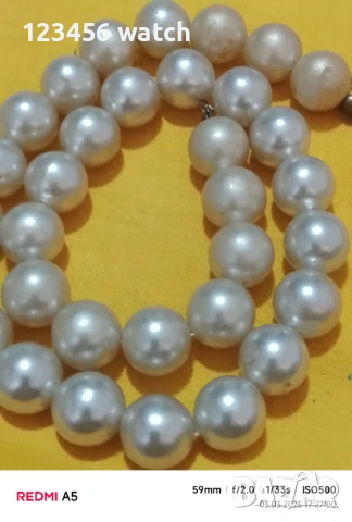 Красиво старо колие от естествени перли, снимка 4 - Колиета, медальони, синджири - 53696230