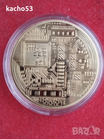 Биткойн монета с позлата.- 2013 г., снимка 2 - Нумизматика и бонистика - 53324526
