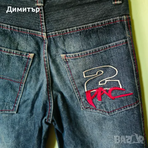 2pac дънки jeans Tupac Shakur Makaveli Hiphop rap hip-hop рап  Wu tang Eminem , снимка 11 - Дънки - 47208681