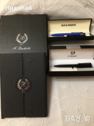 Луксозни бизнес аксесоари F. Bartholdi – бележник /тефтер и химикалки в подаръчни кутии, сертификат, снимка 2 - Ученически пособия, канцеларски материали - 52682186